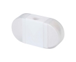Sharpener with eraser and transparent side caps colour white