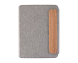 Eco portfolio, walnut wood closure, A5, ruled pages colour grey