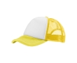 Trucker-style polyester cap with mesh, 100 g/m² colour yellow