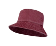 Washed cotton bucket hat, timeless design, 245 g/m2 colour burgundy