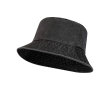 Washed cotton bucket hat, timeless design, 245 g/m2 colour black
