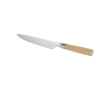 Stainless steel chef knife with bamboo handle colour light wood