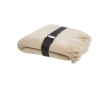 Mohair and RPET blanket in light tones with fringes, 215 g/m² colour beige