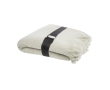 Mohair and RPET blanket in light tones with fringes, 215 g/m² colour light grey