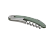 Stainless steel corkscrew with bottle opener colour green