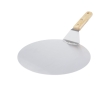 Circular metal pizza paddle colour natural