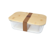 Glass lunch box, bamboo lid, silicone seal, 1L colour brown