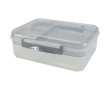 Plastic lunch box with multiple compartments 1.45L colour light grey