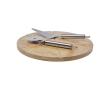 Pizza board with 6 slice slots and accessories colour natural