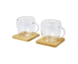 Set of two double-walled glass cups, 250 ml colour transparent