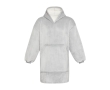 Polyester flannel hooded blanket with front pocket colour grey