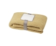 Recycled polyester knitted blanket with tag and ribbon colour beige