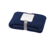 Recycled polyester knitted blanket with tag and ribbon colour navy-blue
