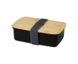 Recycled plastic lunchbox with bamboo lid, 500 ml colour black