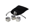 Set of 4 reusable stainless steel ice cubes colour silver