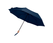 Manual RPET umbrella, 21\", polyester pongee, wooden handle, Ø99cm colour navy-blue