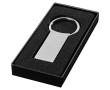 Metal keyring with hidden clasp colour silver