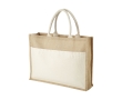 Jute bag with pocket colour natural