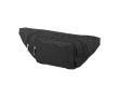 Adjustable polyester waist bag with two compartments colour black