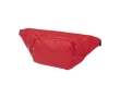 Adjustable polyester waist bag with two compartments colour red