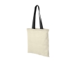 Cotton bag with long coloured handles, 100 g/m² colour black