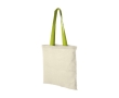 Cotton bag with long coloured handles, 100 g/m² colour lime