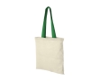 Cotton bag with long coloured handles, 100 g/m² colour green