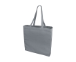 Coloured cotton bags with long handles, 220 g/m² colour grey