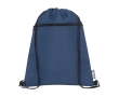 Recycled drawstring backpack with pocket colour navy-blue
