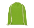 Cotton drawstring backpack, resistant to 5 kg, 140 g/m² colour lime