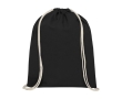 Cotton drawstring backpack, resistant to 5 kg, 140 g/m² colour black
