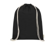 Organic cotton drawstring backpack, 140 g/m² colour black