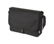 Messenger shoulder bag with flap closure and buckle, RPET colour black