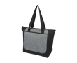 Recycled tote bag with pocket and zipper colour black