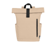 Water-resistant roll-top laptop backpack, recycled polyester 15.6\" colour ivory