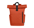 Water-resistant roll-top laptop backpack, recycled polyester 15.6\" colour salmon