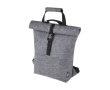 Roll-top recycled felt backpack with various straps colour grey