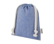 Small recycled cotton GRS bag with drawstring closure, 150 g/m² colour blue