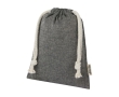 Small recycled cotton GRS bag with drawstring closure, 150 g/m² colour black