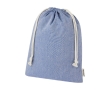 Large recycled cotton GRS bag with drawstring closure, 150 g/m² colour blue