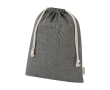 Large recycled cotton GRS bag with drawstring closure, 150 g/m² colour black