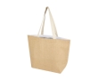 Jute shopping bag with thermal insulation and long handles colour natural