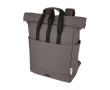 Recycled cotton laptop backpack with roll-top, 15'' colour grey