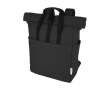Recycled cotton laptop backpack with roll-top, 15'' colour black