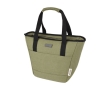 Insulated bag made of recycled material with comfortable handles colour green