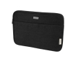 Recycled cotton GRS laptop sleeve with matte metal plate, 14'' colour black