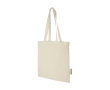 Recycled cotton GRS bag with long handles, 140 g/m² colour natural