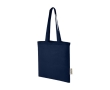 Recycled cotton GRS bag with long handles, 140 g/m² colour navy-blue
