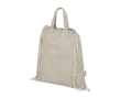 Recycled cotton bag with drawstring closure, 150 g/m² colour natural