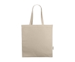 Recycled cotton shopping bag with short handles, 220 g/m² colour natural